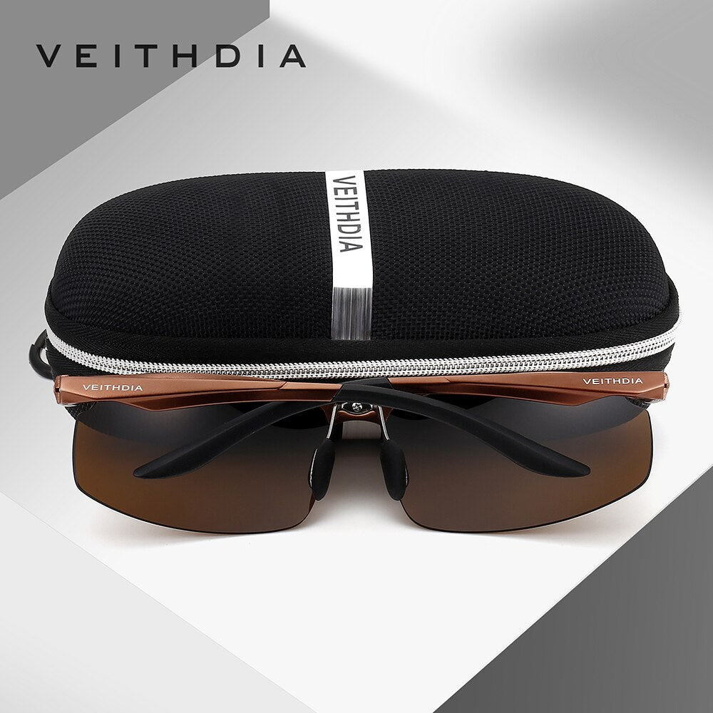 VEITHDIA Brand Sunglasses Aluminum Men Polarized UV400 Lens Rimless Driving Fishing Sun Glasses Sports Eyewear For Male V6535 - KiwisLove