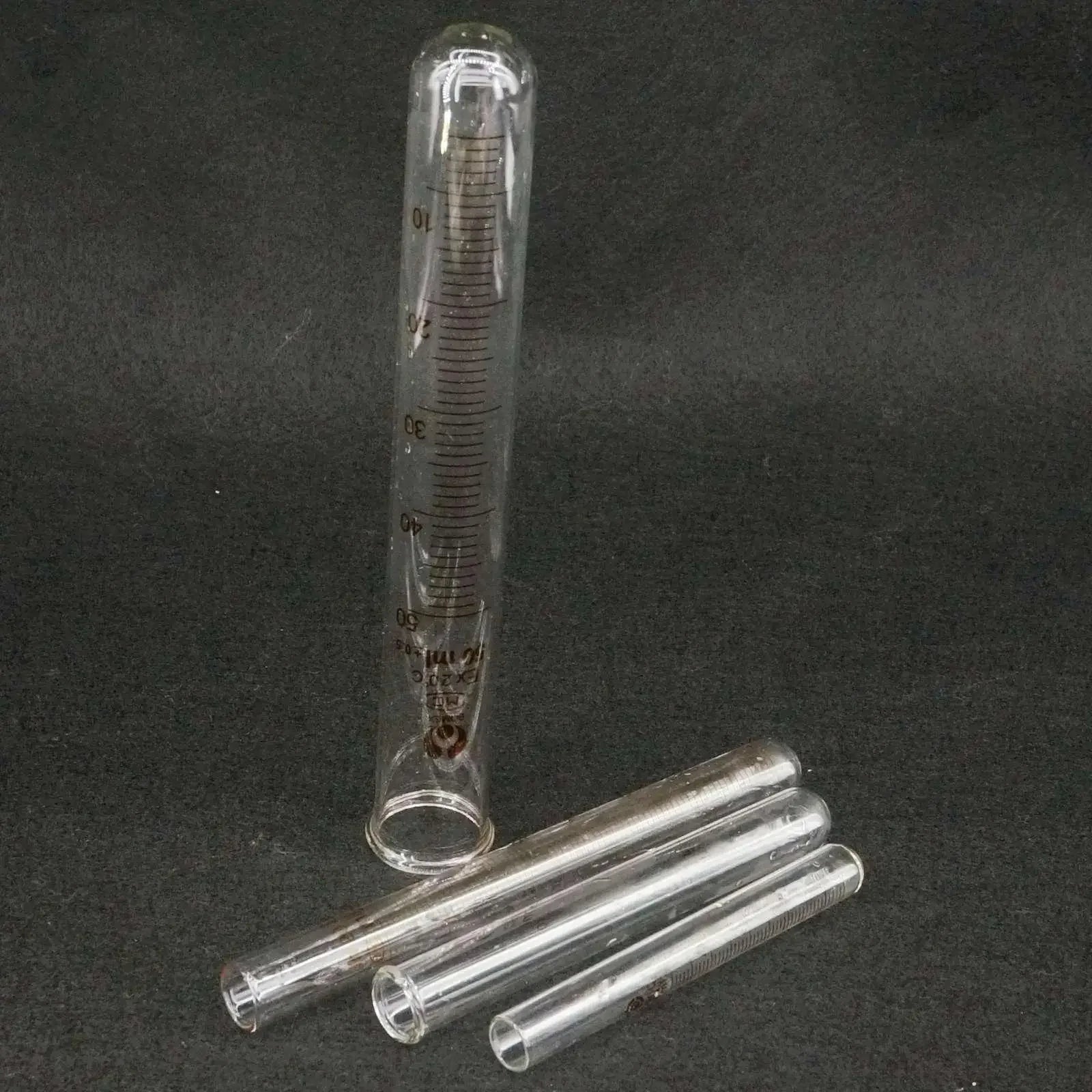 Lot5 2/5/10/15/20/25/50/100ml Lab Glass Test Tube Round Bottom with Scale Line - KiwisLove