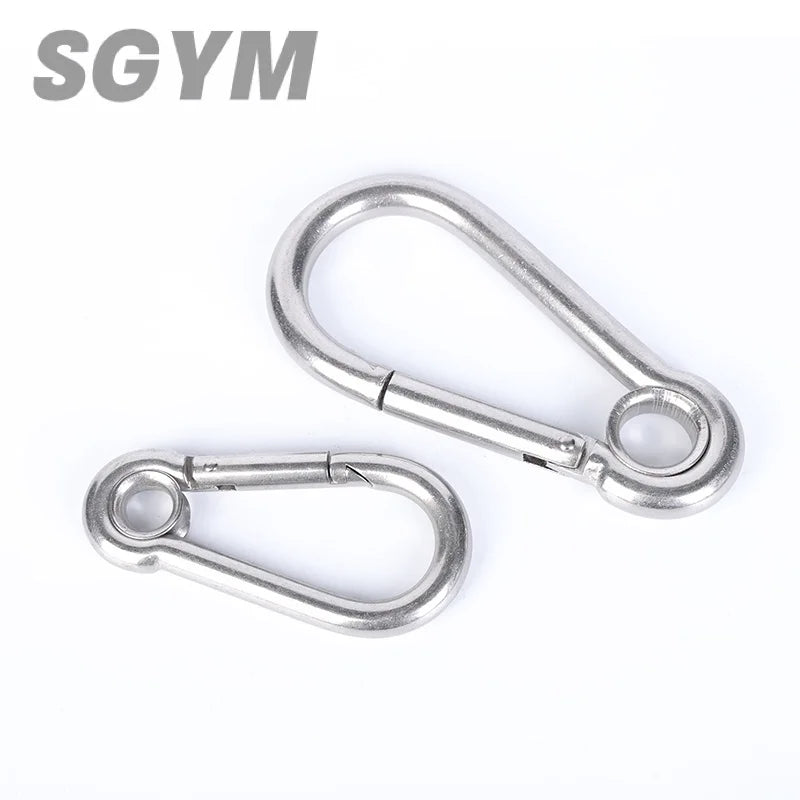 M4 M5 M6 M8 M10 304 Stainless Steel Spring Snap Carabiner Quick Link With Hole Ring Hook snap shackle Chain Fastener Hook
