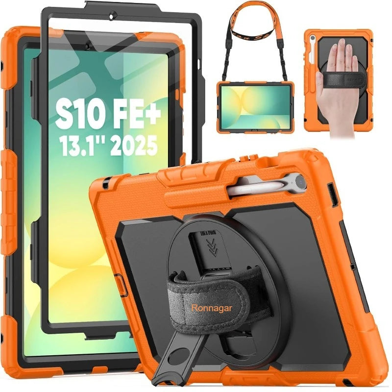 Case for Samsung Galaxy Tab S10 FE+/ S10 FE Plus 5G 13.1″ 2025 X620 X626b Heavy Duty Shockproof Protective Case Screen Protector