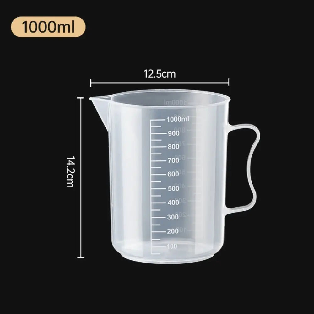 1PC Clear Graduated Measuring Cup Scale Plastic Transparent Mixing Cup Large Capacity With Lid Laboratory Beaker Kitchen Baking - KiwisLove