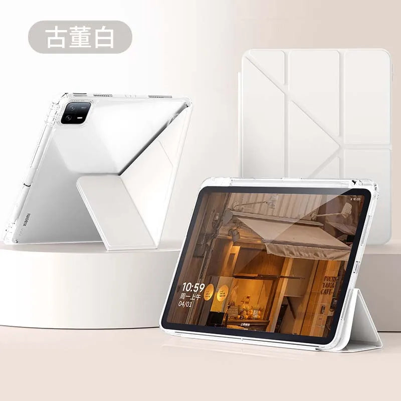 Y-fold Case for Xiaomi Pad 7 Pro/Pad 7 11.2 inch 2024 Redmi SE 11/ 8.7/ 12.1inch Pad 6 /6pro 11'' Mi Pad 5/5pro Clear back Shell