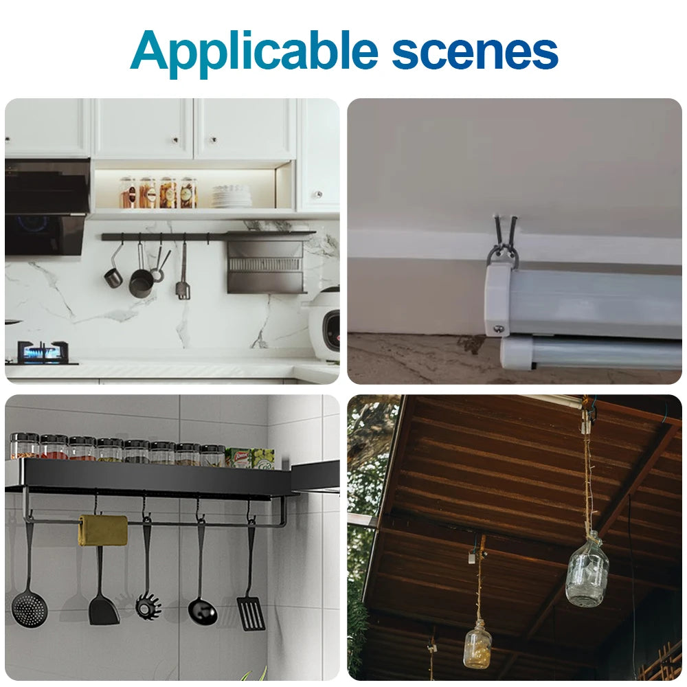 NINDEJIN 10/20pcs L Shaped Hooks Screw in Ceiling Hooks M2.4 M2.5 M2.8 M3.4 M3.7 M3.8 M4.7 Black 7 Shape Right Angle Hooks - KiwisLove