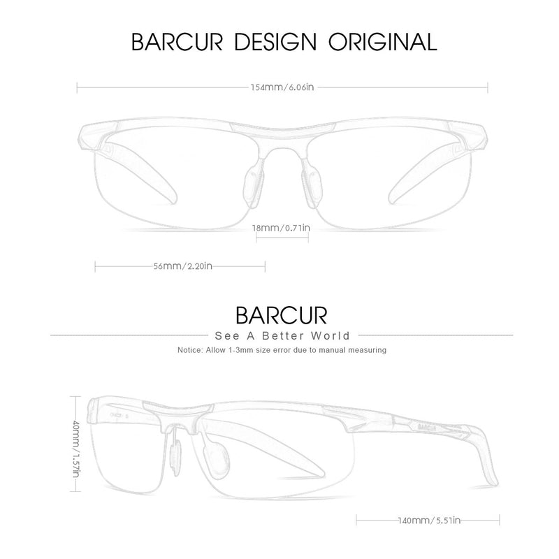 BARCUR Aluminum Sports Sunglasses Men Ultra Light Sun Glasses for Women Polarized Anti-Reflective Eyewear Accessory - KiwisLove