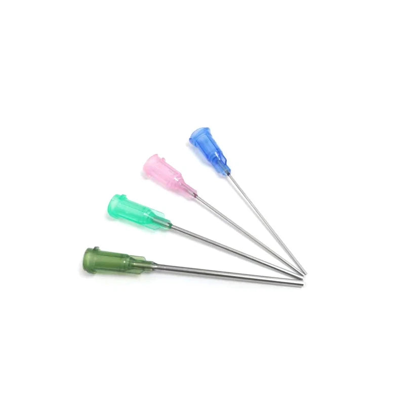 10/25pcs 1.5 Inch Dispensing Needles Syringe Needle 1.5 Inch Length Machine Nozzle Glue Needle Blunt End Threaded Port 14G-27G