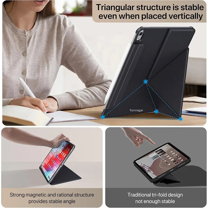 For iPad A16 11th 2025 Air11 13 inch M2 M3 Ipad Pro11 12.9 13 2024 M4 Magnet Detachable Cover Ipad Air4 5 6 7 10th Gen Capa