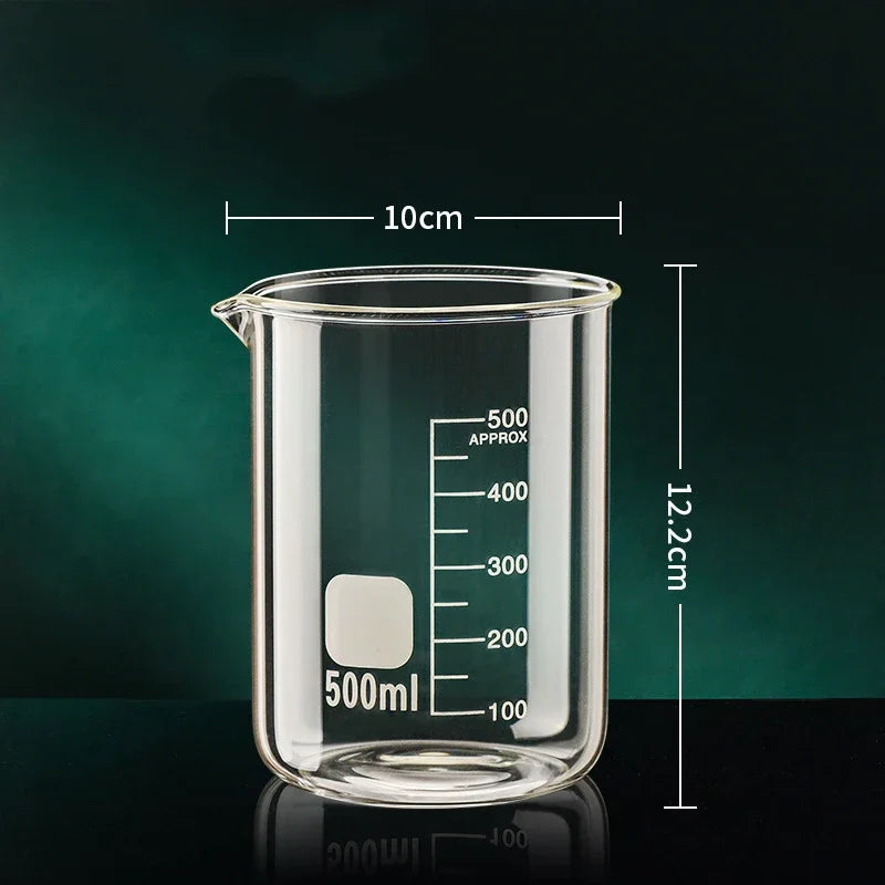Transparent High Borosilicate Glass Measuring Cup Clear Scale Cup Laboratory Beaker Kitchen Tool Baking Measuring Cups 50-1000ml - KiwisLove