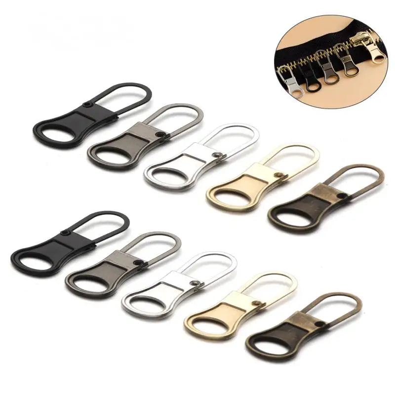 4-20PCSMetal Zip Puller Replacement Tab Zipper Sliders Head Zipper Head Detachable Backpacks Purses Repair Sewing Accessories