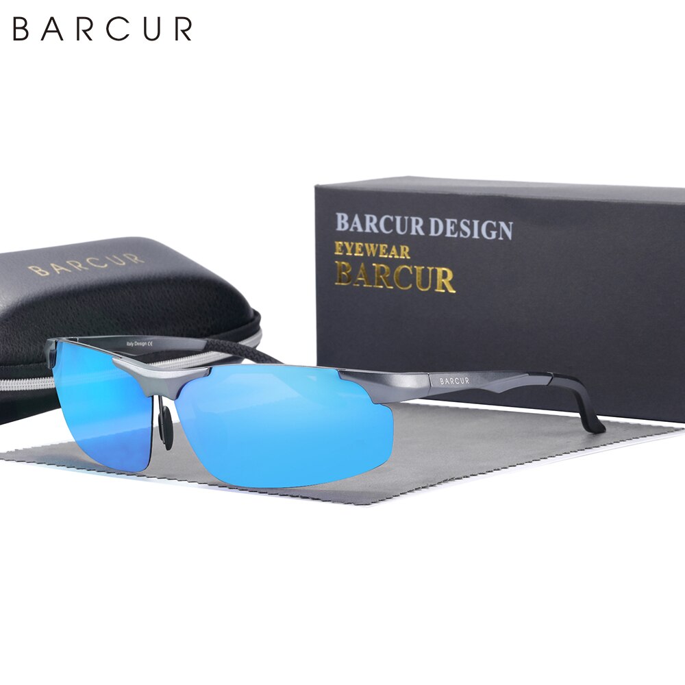 BARCUR Aluminium Magnesium Sunglasses for Men Polarized UVA&B Protection Photochromic Ultralight Sun Glasses Sports Eyewear - KiwisLove