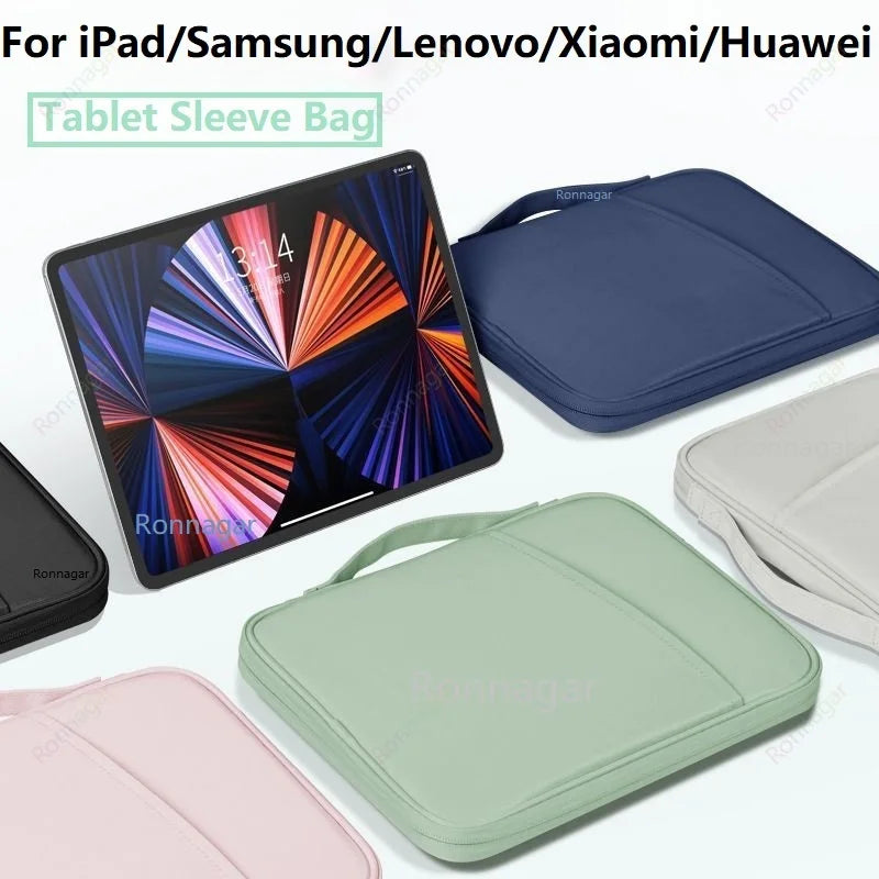 Tablet Sleeve Bag Case Fits 2024 iPad Pro 13 M4 12 9 Pro11 M1 M2 Air 4 5 Air6 10th Bag Samsung Lenovo Xiaomi Redmi Huawei Tablet