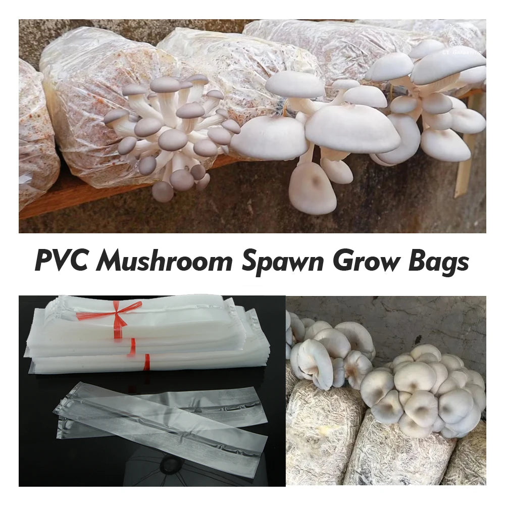 20/50pcs PP Mushroom Spawn Grow Bag Plastic Growing Planter Bags Heat-resistance Plant Nursery Pots Ganoderma Bamboo   Fungus Ba