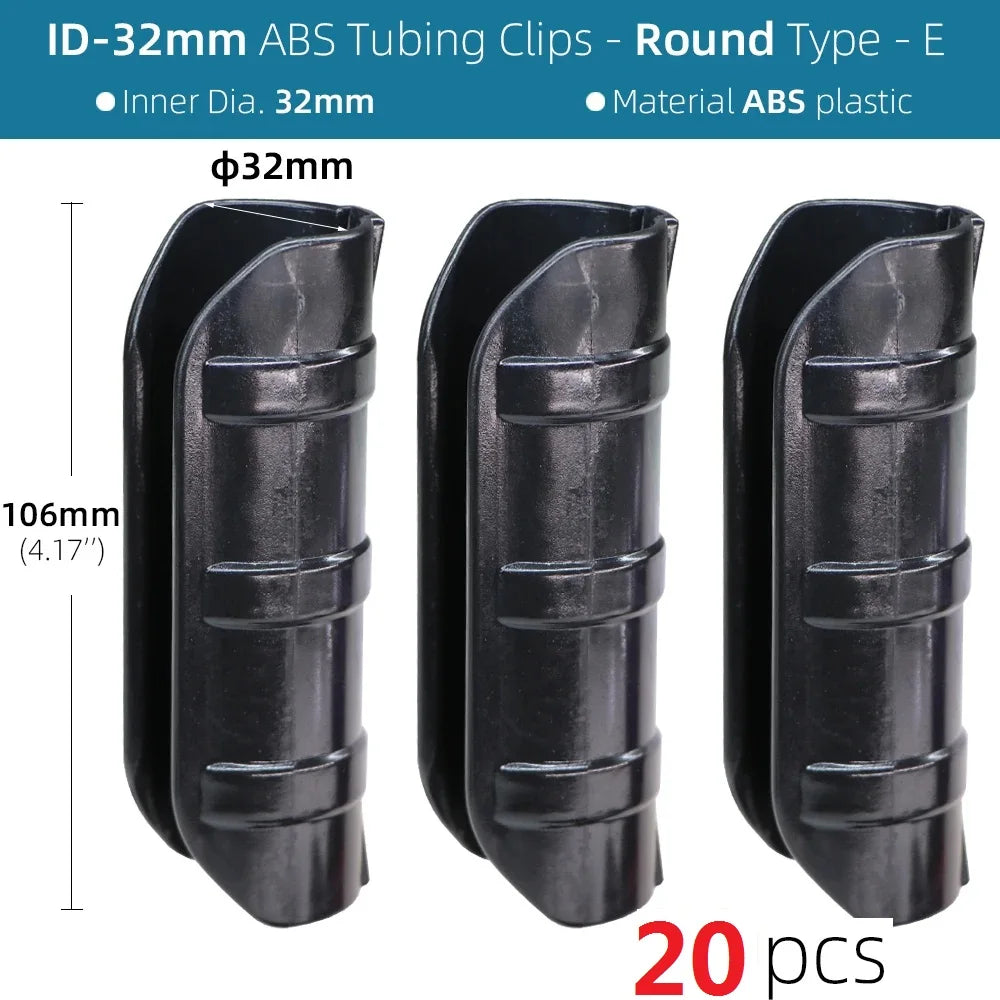 20PCS 5 Specif Greenhouse Frame Pipe Tube Clip Film Net Shade Sails Clamp 19/20/22/25/32MM Lamination Pressing Fixed Card Buckle