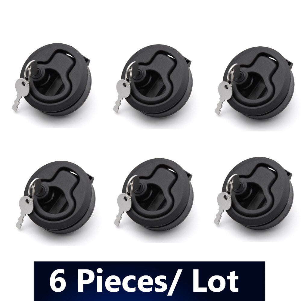 Marine Yacht accessories Door Cabinet Boat Round Flush Pull Slam Latch Mount Latch Lift With Keys 10pcs/6pcs/4pcs - KiwisLove