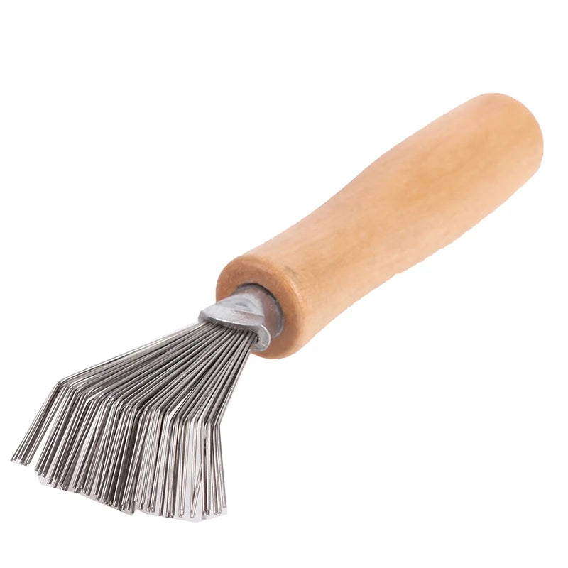 1PCS Wooden Comb Cleaner Delicate Cleaning Removable Hair Brush Comb Cleaner Tool Handle Embeded Tool - KiwisLove