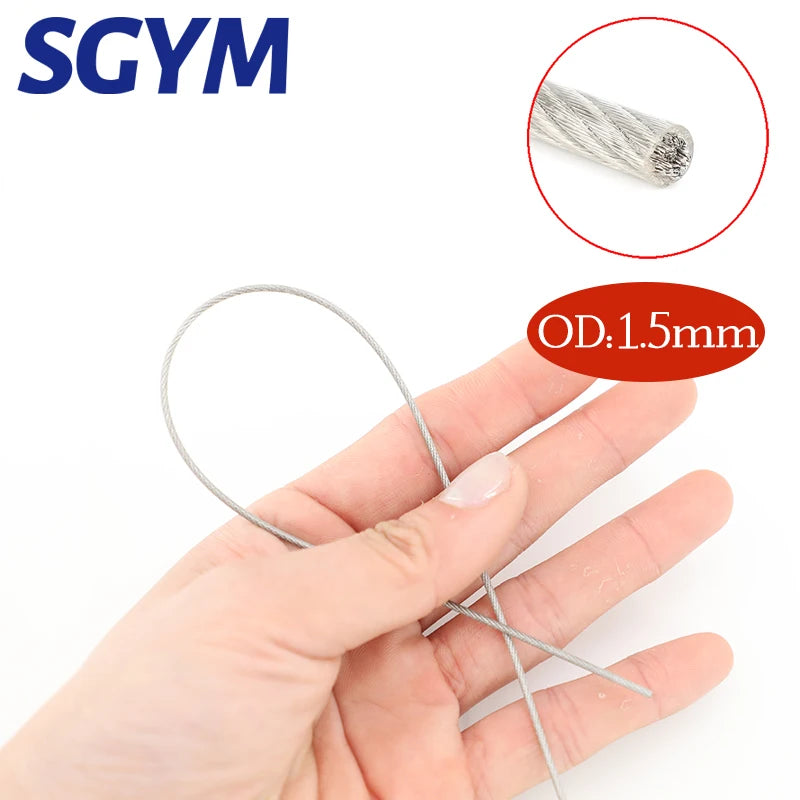 20/30/50Meter Wire Rope PVC Transparent Coated Cable 304 Stainless Steel rope Soft Clothesline Diameter 1.5mm 2mm 3mm 4mm