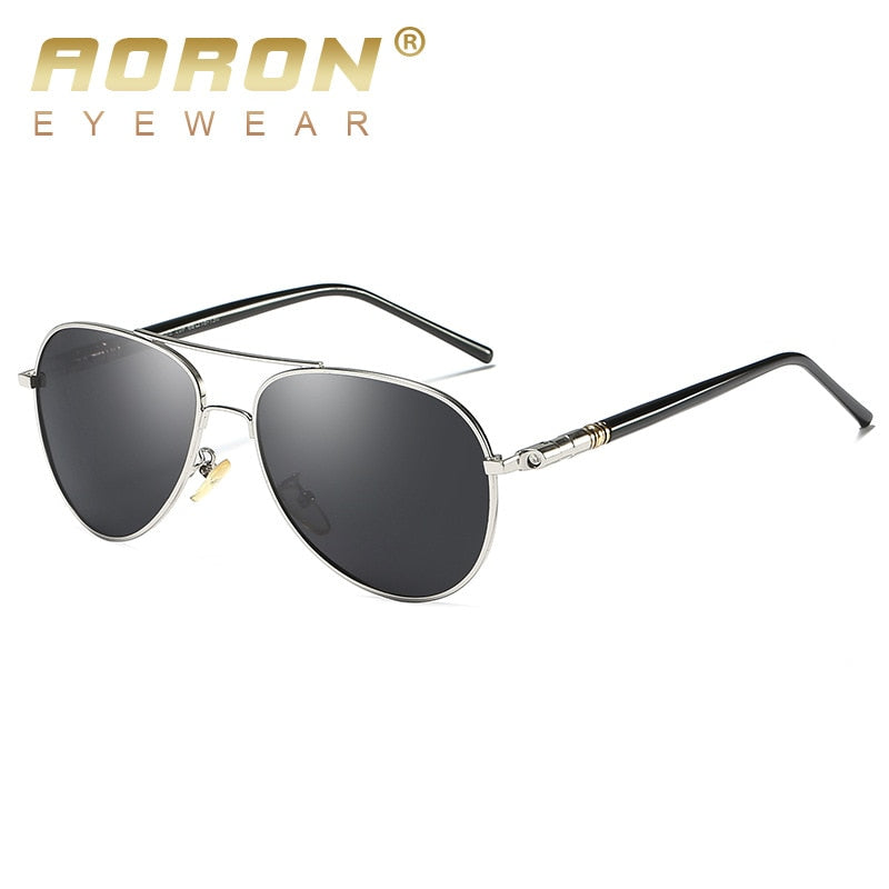 AORON Men Polarized Sunglasses Classic Pilot Glasses Brand Goggoles UV400 Protection Metal Frame - KiwisLove