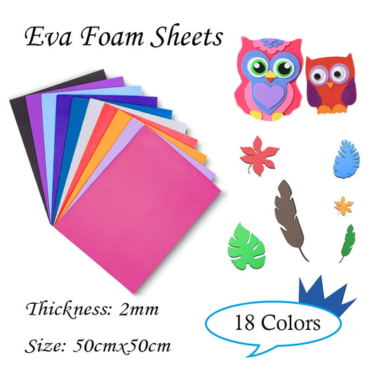 1 Pcs 2mm Colorful  EVA Foam Sheets 50x50cm, Colorful Craft Foam Paper for DIY, Cosplay, Scrapbooking, Arts & Crafts Projects