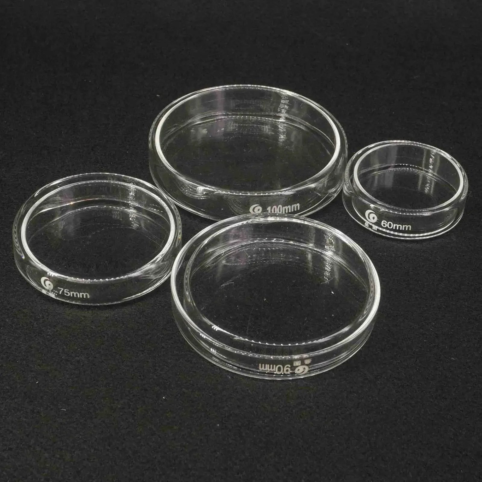 Lab  Cell Clear Sterile Chemical Instrument 60/75/90/100/120mm Borosilicate Glass Petri Culture Dish With Lids - KiwisLove