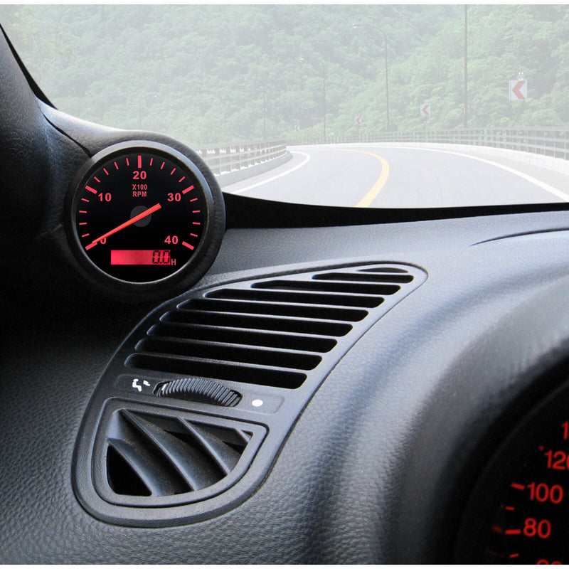 12V/24V 85mm Marine Tacho Meter Gauge LCD Digital Hourmeter Boat Tachometer 3000~8000RPM Toerenteller Hour Meter RPM Sensor - KiwisLove