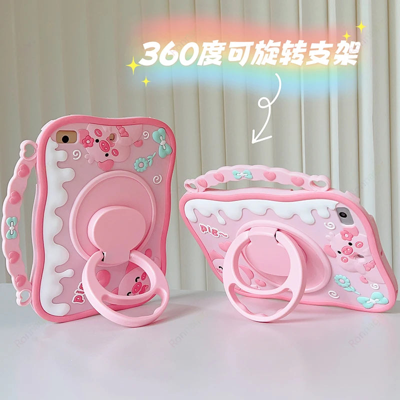 Girls Case for iPad Pro 11 inch/Air 5th/Air 4th Generation 10.9" Cute Cartoon kids Pig Case for iPad Pro 11/Air 10.9/ Air5/ Air4