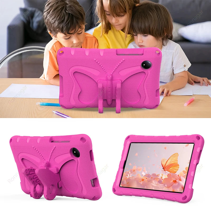 Kids Butterfly Safe Heavy Duty Case for Xiaomi Redmi Pad SE 8.7Inch 4G Case 2024 Sturdy ShockProof Tablet Cover Redmi Pad SE 8.7