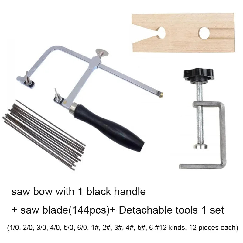 Jeweler\'s Saw Frame kit with Blades Adjustable Jewelers  Precision Cutting Metal Saw Jewelry Making Tool ﻿