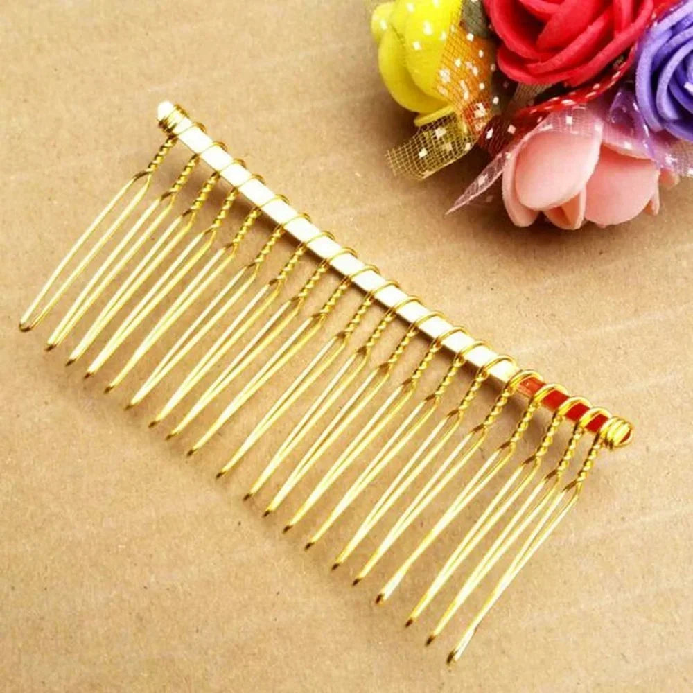 10Pcs 20 Teeth DIY Metal Hair Comb Claw Hairpins for Wedding Jewelry Making Findings Handmade Comb Base Bridal Accessories - KiwisLove