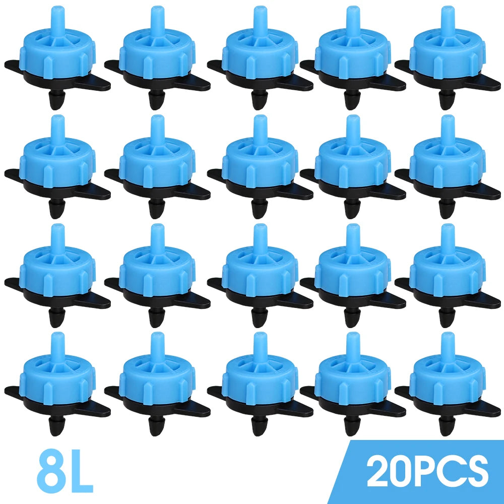 20PCS 2L 4L 8L Pressure Compensating Emitters Fixed Flow Drippers Garden Irrigation System can be connected to fHose Greenhouse