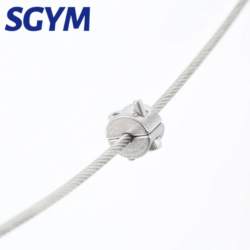 5/10 PCS 316 Stainless Steel Wire Rope Grip Stop Single Pivot Cable Suspension Round Clamp Cable Clip Hexagon Grub Screw Bolts