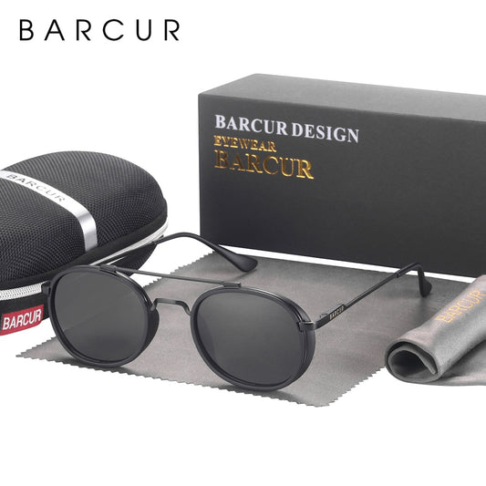 BARCUR Design Round Sunglasses for Men Women Retre Sun Glasses Classic Eyewear Accessory Oculos Gafas De Sol - KiwisLove