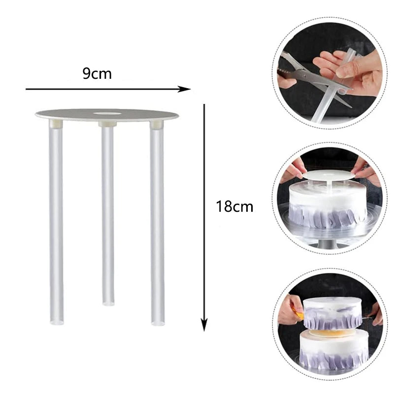 Plastic Cake Dowel Rods Set White Cake Sticks Support Rods Separator Plates Multilayer Cake Stand Suspended Gasket