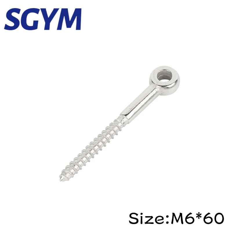 M4/M5/M6/M8/M10 316 Stainless Steel Eye Shape Screws Wood Terminal Ring Eyelet Hooks Self Tapping Wire Rope Accessories