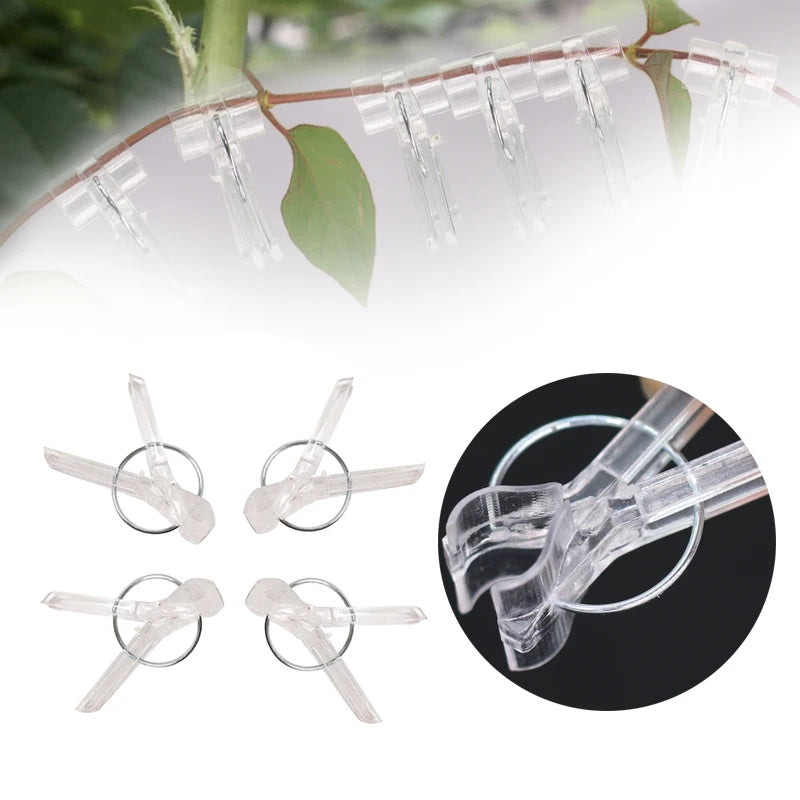 25-100PCS Plant Grafting Clip Plastic Gardening Tool For Cucumber Eggplant Watermelon, Round Mouth Flat Mouth Anti-fall Clamp
