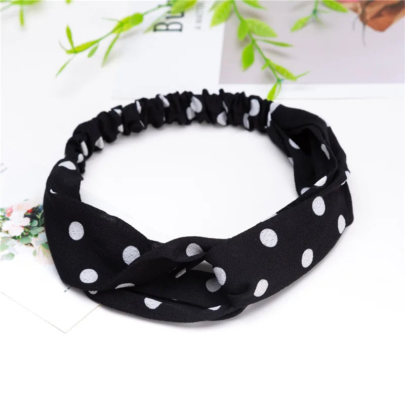 Fashion Women Girls Summer Bohemian Hair Bands Print Headbands Vintage Cross Turban Bandage Bandanas HairBands Hair Accessories