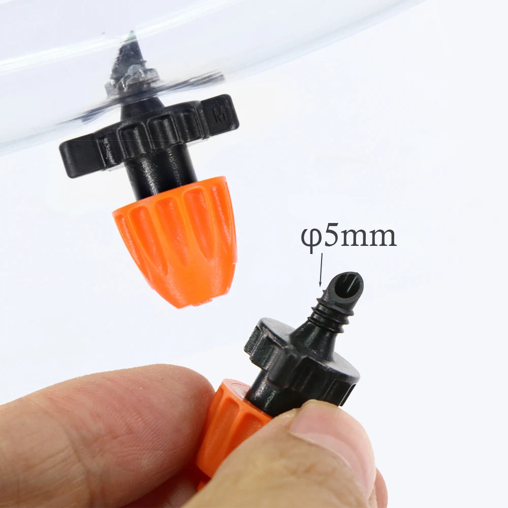 20pcs 90°/180°/360° Garden Irrigation Spraying Sprinkler Misting Nozzle for 5mm Thread Barb Coupling Joint for Bonsai Lawn Yard