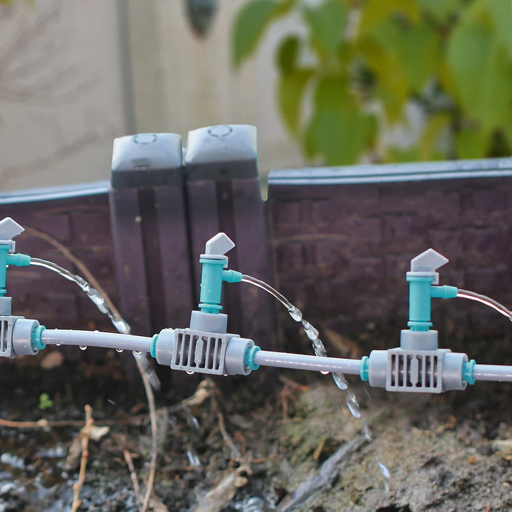 10pcs Outdoor Adjustable Drippers Quick Push Tee Connecter Garden Watering Irrigation System 1/4 "hose Sprinkler for  Plant Acce