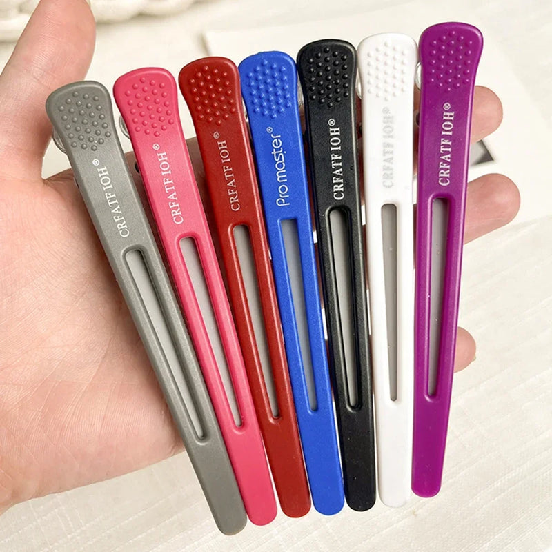 6Pcs Professional Hairdressing Salon Hairpins Black Plastic Single Prong DIY Alligator Hair Clip Hair Care Styling Tools