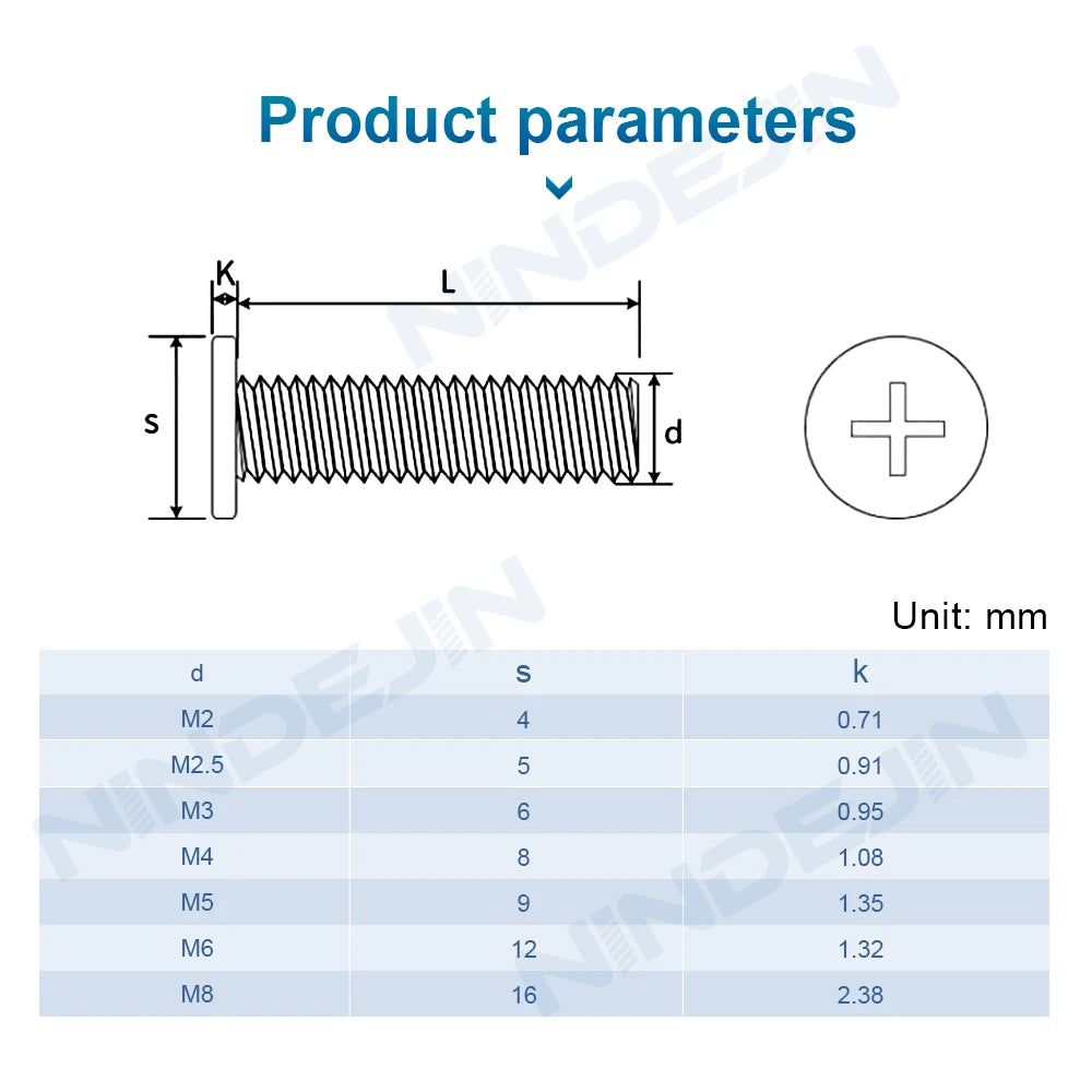 20-50pcs/pack Cross Ultra Thin Flat Head Small Computer Screw Nickel Plated Steel M1.2 M1.6 M2 M2.5 M3 M4 M5 M6 Laptop Screw
