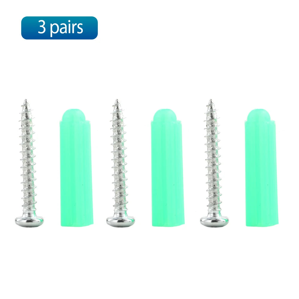 NINDEJIN 2/3/4/5pairs Plastic Anchor Drywall With Screw M6x26mm Expansion Wall Anchor Carbon Steel M3.5*25mm Self-tapping Expand