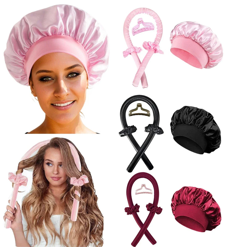 Heatless Curling Rod Headband Night Cap No Heat Hair Curler Hair Rollers Soft Curlers Lazy Curls Sleeping Bonnet Styling Tools