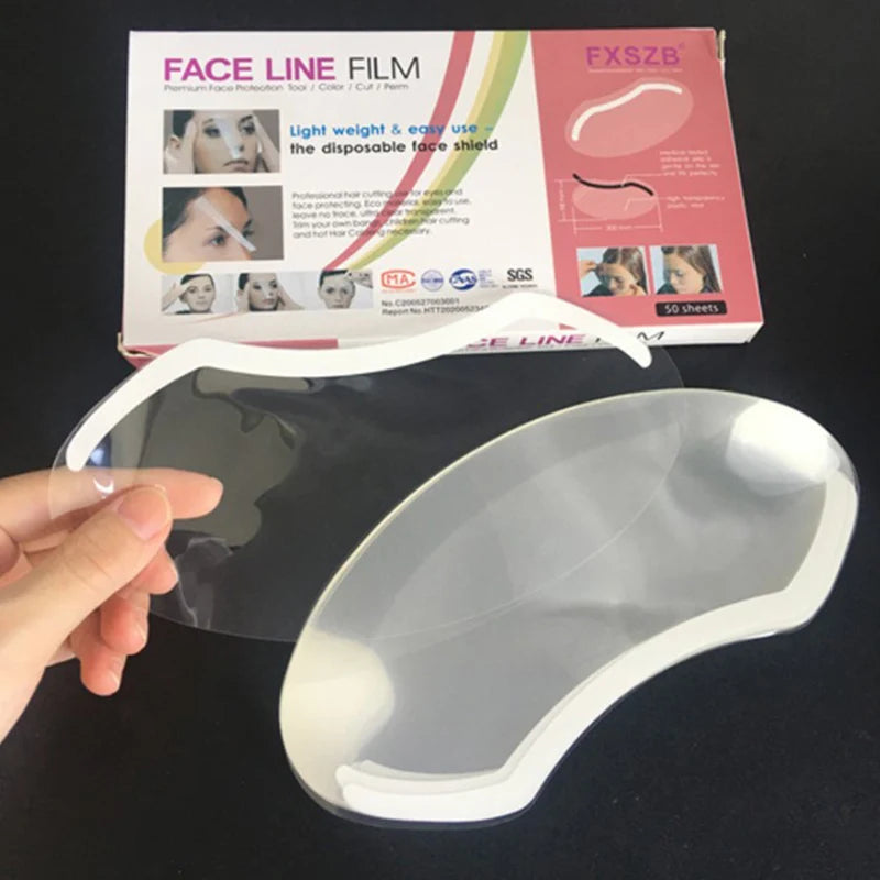 50pcs Disposable Hairdressing Eye Mask Transparent Eye Shield Kit Dye Perm Face Cover Bangs Protection Guard Mask