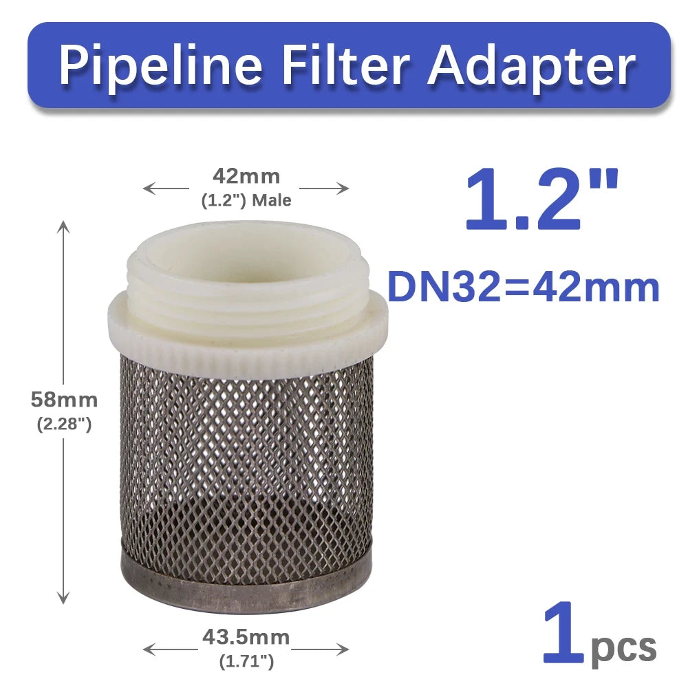 Stainless Steel 1/2" 3/4" 1" 1.2" 1.5" 2" Garden Irrigation Hose Pipline Filter Water Pump Car Washing Filter Aquarium Fish Tank