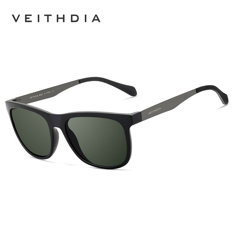 VEITHDIA Sunglasses Square Retro Vintage Polarized UV400 Lens Eyewear Sun Glasses For Men/Women 6110 -Stainless Steel + TR90 - KiwisLove