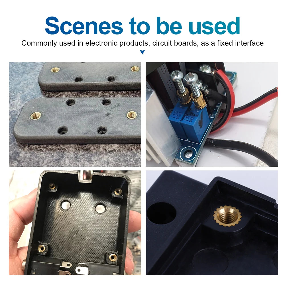 NINDEJIN 450/500pcs Brass Insert Nuts Kit Female Threaded Insert Set Knurled Nuts Assortment Kit