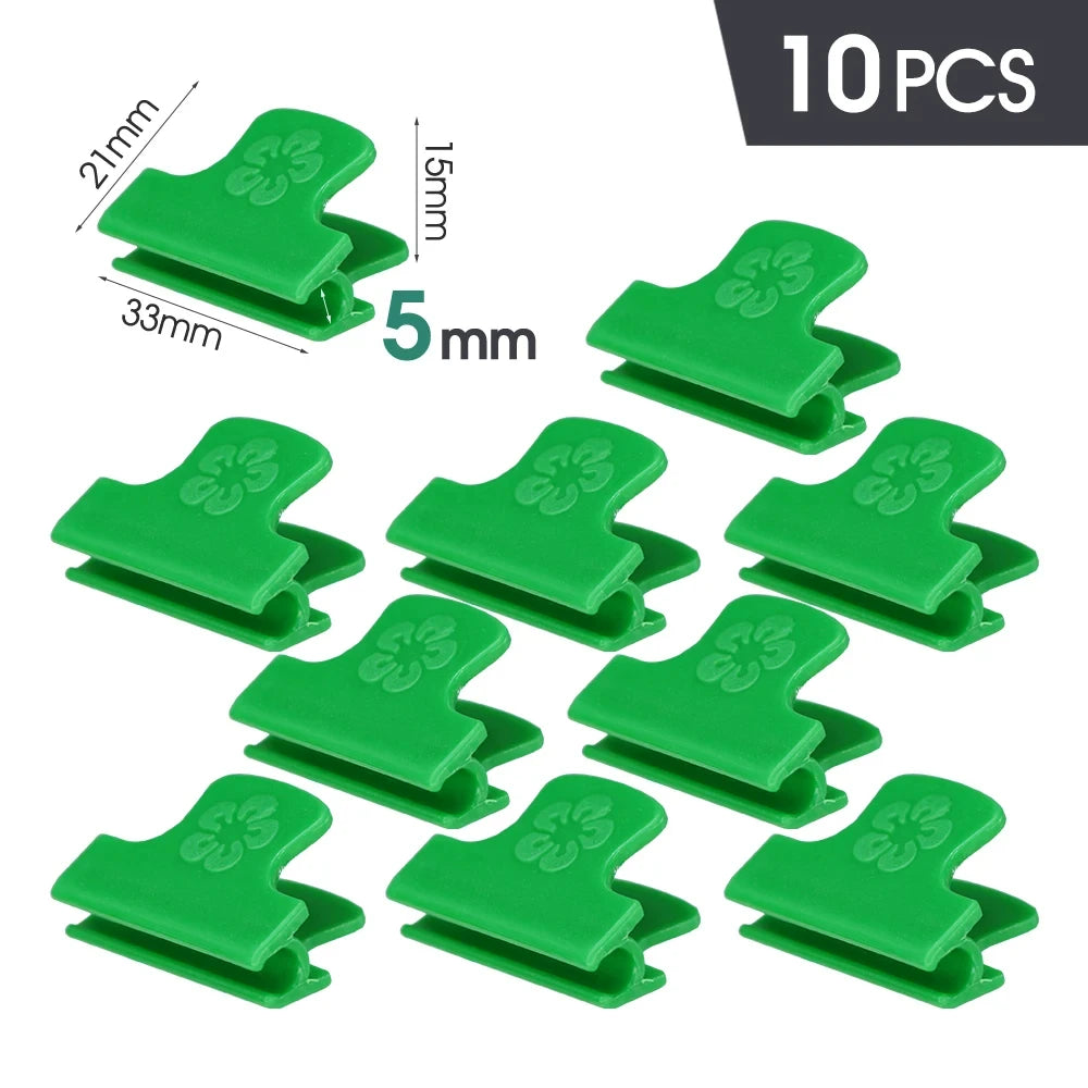 10PCS 5-20mm Thickened Greenhouse Film Plant Support Clamps Garden Shed Row Cover Net Tunnel Hoop Plastic Green Sunshade Frame