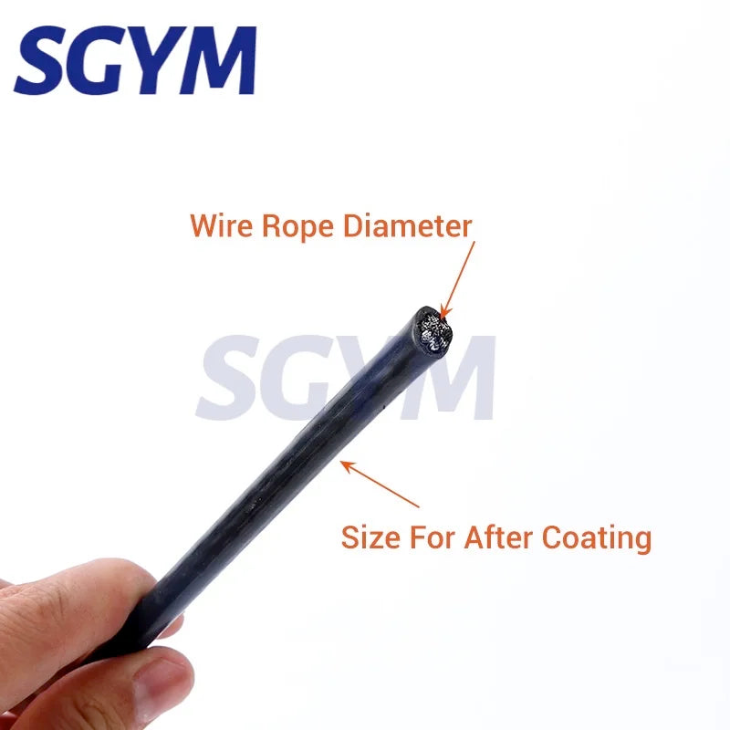 Black PVC Coated 10/20/50/100Meter Steel Flexible Wire Rope soft Cable  304 Stainless Steel Clothesline Diameter 1/1.5/2/3/4/5mm