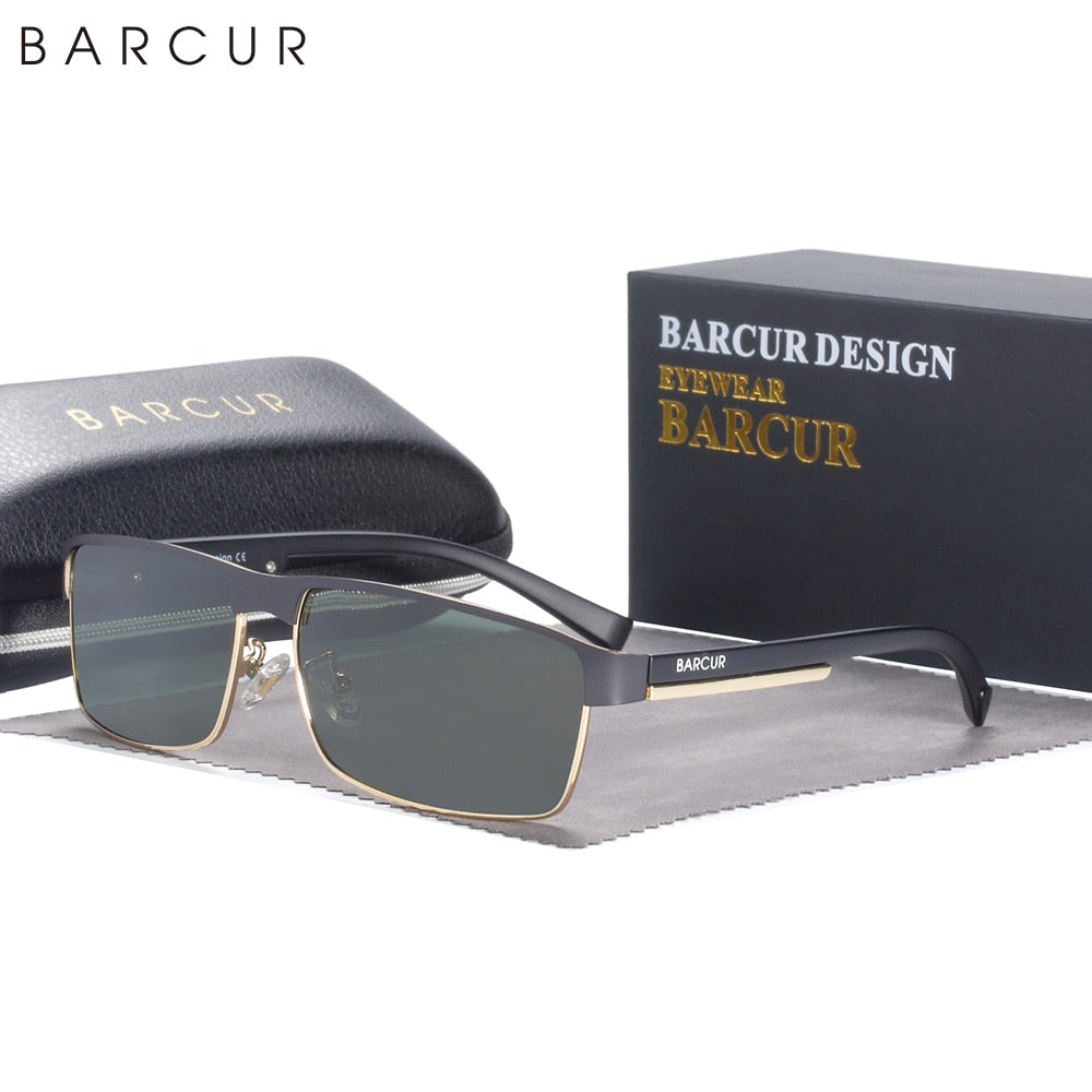 BARCUR Original Rectangle Business Sunglasses for Men Driving Hiking Sports Sun Glasses for Women Fashion Shades Oculos De Sol - KiwisLove