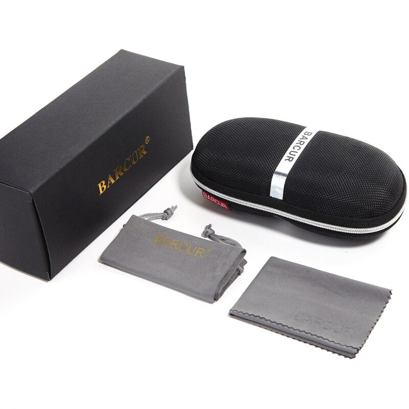 BARCUR Male Sunglasses Rimless for Men glasses Brand Designer with High Quality Rimless Sunglasses Black Metal Retro Sun glasses - KiwisLove