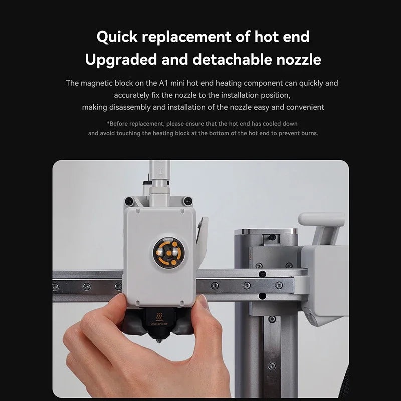 Hotend For Bambu Lab A1 mini Assembly Hotend Kit 0.2 0.4 0.6 0.8MM Replaceable Nozzle For 3D printer Bamboo Lab A1/A1 mini