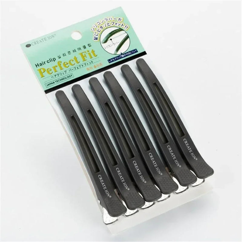 6Pcs Professional Hairdressing Salon Hairpins Black Plastic Single Prong DIY Alligator Hair Clip Hair Care Styling Tools